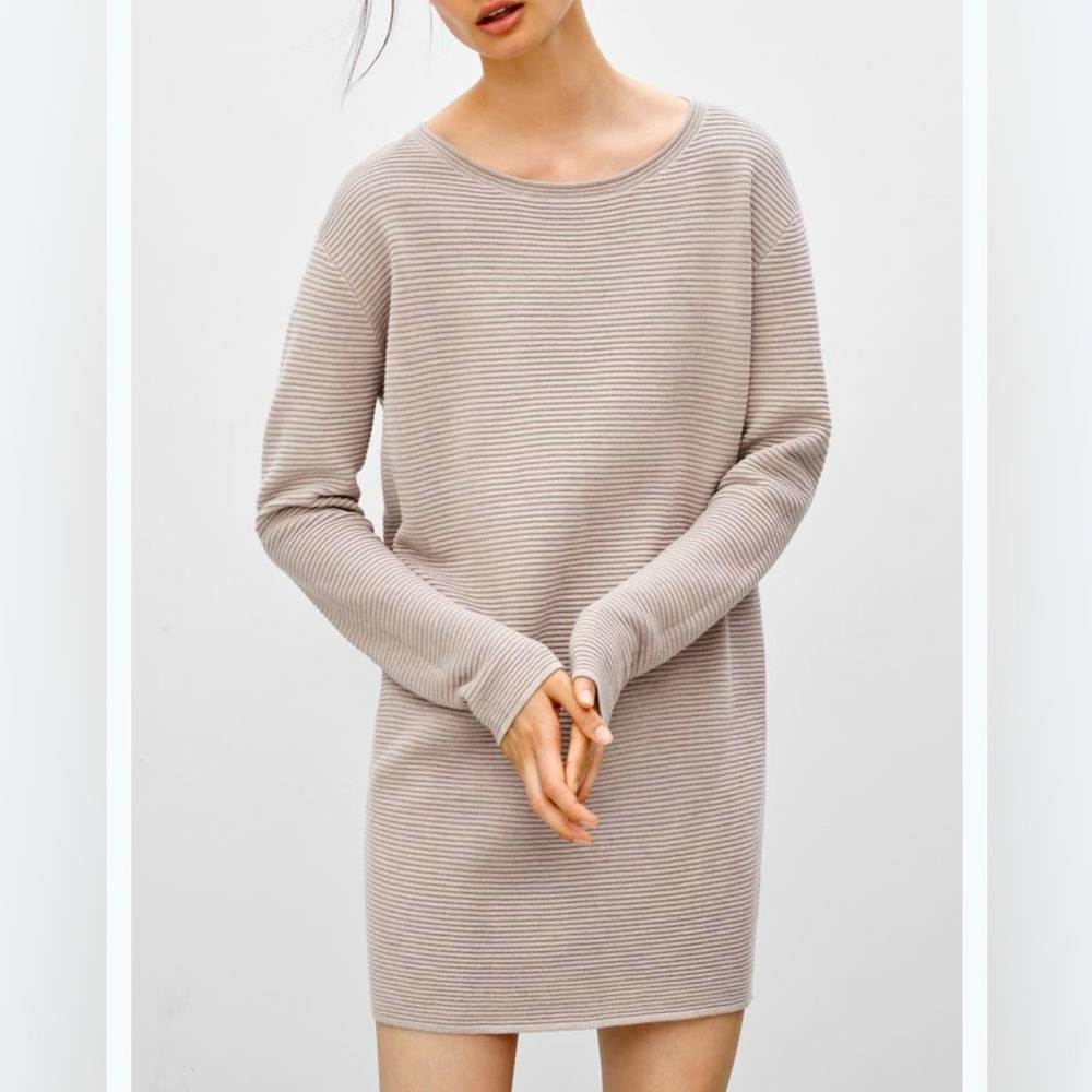 Silk Cashmere Blend Gray Sweater Dress by Aritzia